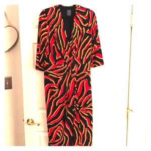 Red and Navy Anne Klein Dress